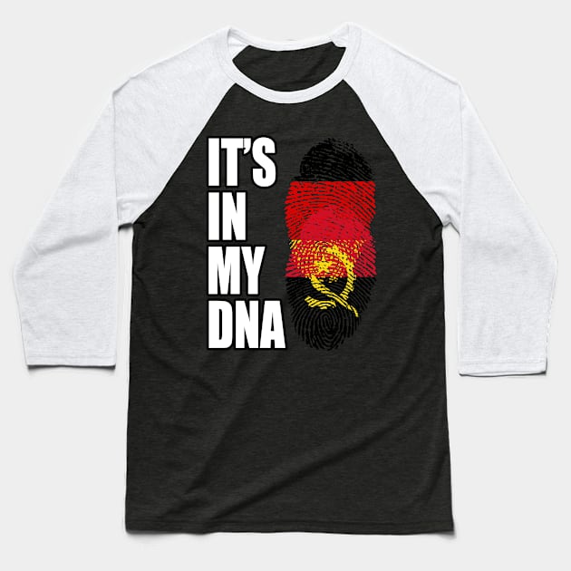 German and Angolan Mix DNA Heritage Baseball T-Shirt by Just Rep It!!